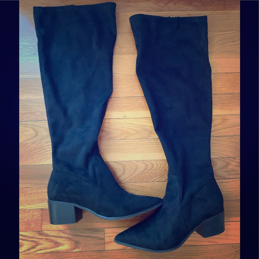 Eloquii Black Riko Boot Over the knee widecalf 10W